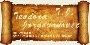 Teodora Jorgovanović vizit kartica